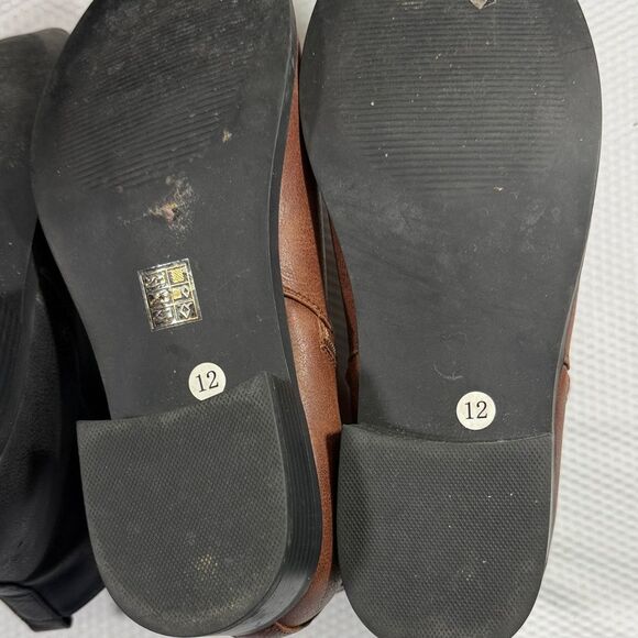 Women's Luoika Black and Brown Ankle Boots Bundle of 2 Pairs Sold Size 12 - Picture 9 of 10